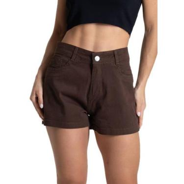 Imagem de Shorts Sarja Sawary - 282004 - MARROM 38, Marrom, 38