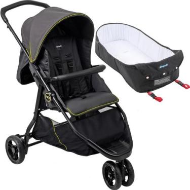 Imagem de Carrinho de Bebe com Moises Ninho Burigotto CR3 Gray Neon