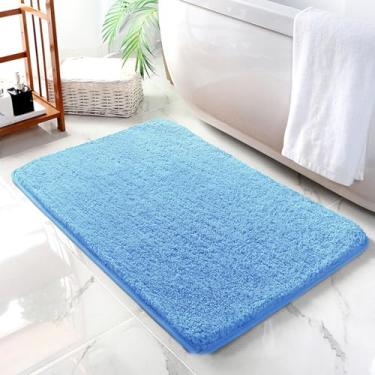 Imagem de Tapete de banheiro, absorve umidade e tapete lavável antiderrapante, secagem rápida, lavável na máquina, tapetes de chuveiro felpudos de chenille, tapete de banheiro para piso de banheiro, casa D