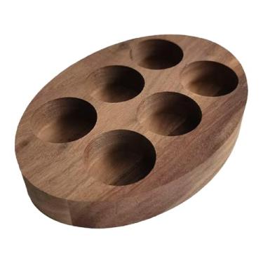 Imagem de KiBcsLic Suporte de madeira para 6 frascos de óleo essencial, organizador de para maquiagem e cosméticos, ideal para viagens e uso em penteadeiras.