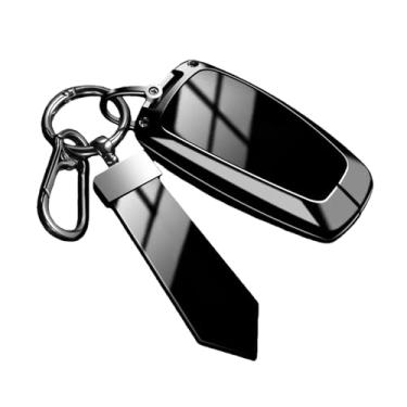 Imagem de Chave do carro capa chaveiro compatível com Lincoln Continental Mondeo MKC MKZ MKX Navigator Z Nautilus Aviator Corsair 2017 2018 2019 2022(C-black keyring)