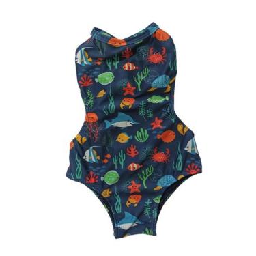 Imagem de Maiô infantil azul estampado 0 a 16 anos - Gérbya, 10, Azul