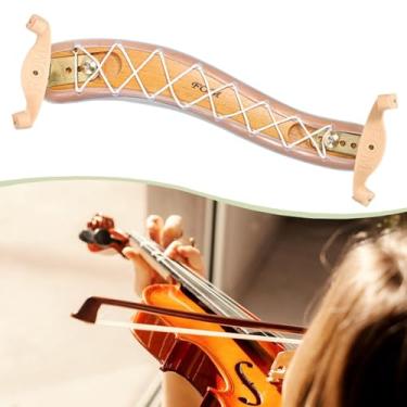 Imagem de Dynwave Apoio de ombro para violino, acessório para instrumento musical, em madeira, com pés de borracha giratórios. Peça para violino 4/4 e 3/4.
