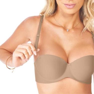 Imagem de Sutiã  Sem alça Com Bojo Corte a Laser Zee Rucci, Bege, 48