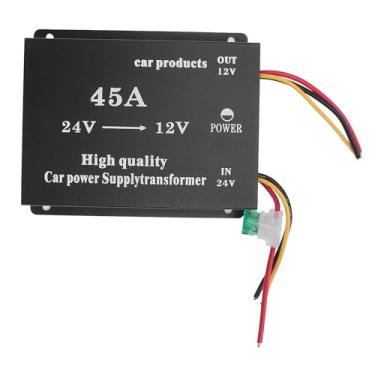 Imagem de aqxreight Conversor de Tensão DC 24V para 12V 600W Regulador de Adaptador de Energia Com Ventiladores Duplos de Proteção Completa para Carros, Caminhões, RVs, SUVs, ônibus (45A)