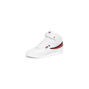 Imagem de Fila Tênis masculino esportivo casual cano alto Vulc 13 MID com cadarço, branco azul-marinho vermelho-150, 11, Branco/azul marinho/vermelho fila-150