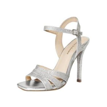 Imagem de Sandália Salto Alto Fino 12 cm Luiza Sobreira Gliter Prata-Feminino