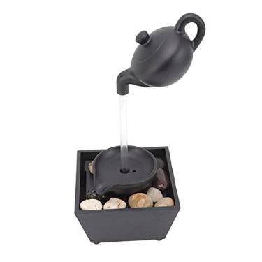 Imagem de Aoresac Ornamento de Fonte de água Bule Flutuante, Fonte Alimentação Bateria USB Cachoeira Mesa Com Pedras Luzes LED para Sala Estar, Quarto, Escritório, Mesa,