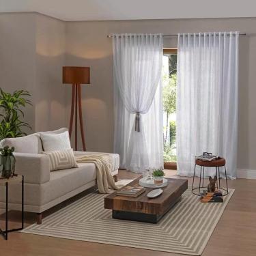 Imagem de Cortina Sala Renda Pantalla Com Forro 3,00X1,80 Alt Branca