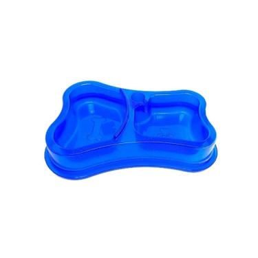 Imagem de Comedouro Duplo Automático Para Cães E Gatos Cor Azul