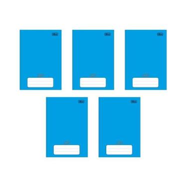 Imagem de Kit 5 Cadernos Brochura D+ Tilibra Azul 96 Folhas Pequeno
