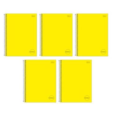 Imagem de Kit com 5 Cadernos Universitário Espiral Tilibra com 96 Folhas Pautada