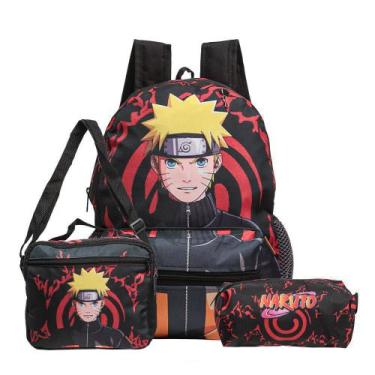 Imagem de Mochila Escolar Uzumaki Naruto Costas Kit Lancheira+Estojo - Toys 2U