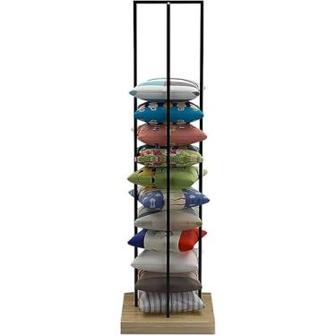 Imagem de Rack de armazenamento de travesseiro comercial, loja de varejo hotel almofada quadrada expositor prateleira de chão, moldura de ferro preto branco