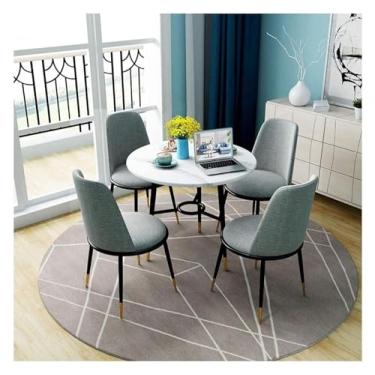 Imagem de Conjunto de mesa, mesa e cadeira moderna para sala de conferências, mesa de centro de negócios, sala de estar, mesa e cadeira, estilo nórdico, moderno, minimalista, mesa redonda, quarto, estudo