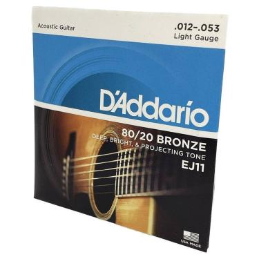 Imagem de Cordas Em Aço Daddario 80/20 Bronze 012  Violão Ej11