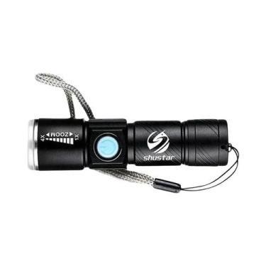 Imagem de Lanterna LED À Prova d'Água Com Zoom, Carregamento USB, 3 Modos, Tocha