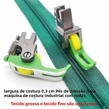 Imagem de Calcador De Zíper Com Roda Estreita T58N Pequeno 0.3 Para Máquina De C