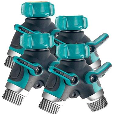 Imagem de Riemex – Divisor de mangueira de metal para jardim, atualizado 2020, conector de mangueira Y bidirecional, fácil aderência