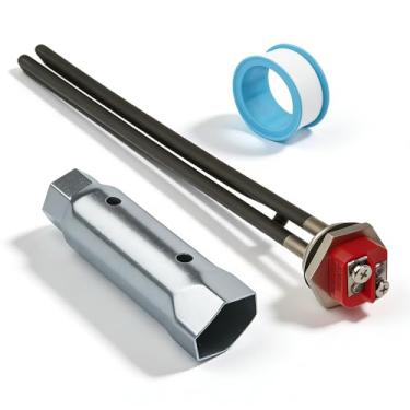 Imagem de SP10869MM Elemento de aquecimento do aquecedor de água, inserção rosqueada tipo 240V 4500W, peça de substituição do aquecedor de água Rheem SP10869MM, inclui soquete de chave de 1-1/40.6 cm x 1-1/5.1