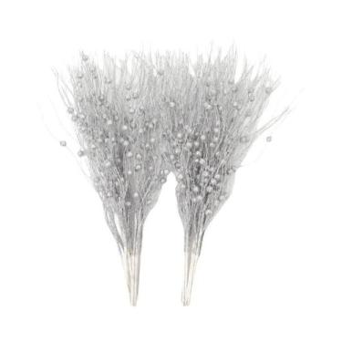 Imagem de Galhos De Frutas Artificiais Com Glitter Para Decoração De Árvore De N