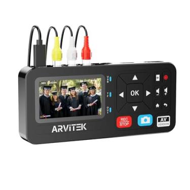 Imagem de Arvitek Conversor VHS para digital com controle remoto, grave vídeo de VHS, VCR, DVR, DVD, AV, RCA, Hi8, filmadora, consoles de jogos, Plug & Play