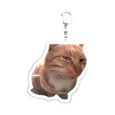 Imagem de Chaveiro De Gato Meme Confuso Falante 'Huh' Fofo Presente - NONE, J.