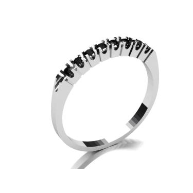 Imagem de Meia Alianca Aparador prata 950  com zirconia negra