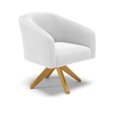 Imagem de Cadeira Sala De Jantar Giratória Ma30 Stella Bouclê D03 - D'rossi Cor Off White