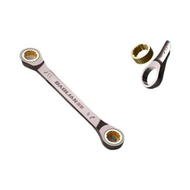 Imagem de Conjunto De Chaves Catraca Dupla Em Níquel Preto Com Design Flor De Am