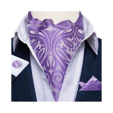 Imagem de Conjunto De Abotoaduras De Luxo Masculinas Ascot Com Lenço De Bolso Pa