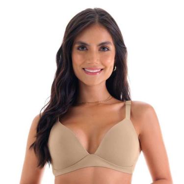 Imagem de Sutiã Triângulo Laser Termofusionado Alças Reguláveis Bege Zee Rucci, 