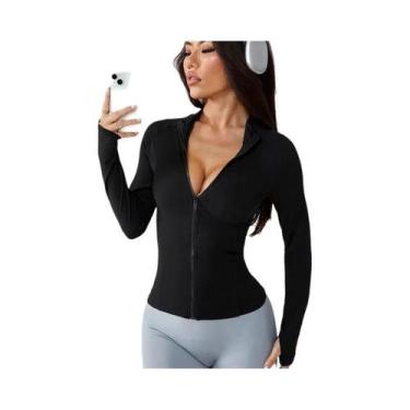 Imagem de Jaqueta Feminina De Yoga Para Outono Com Zíper, Manga Longa, Ajuste Sl