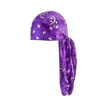 Imagem de Durag De Seda Com Estampa De Amoeba, Bandana De Cauda Longa, Touca Pir