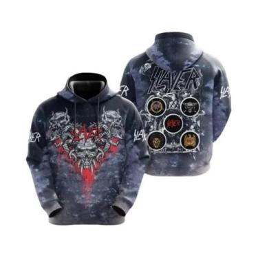 Imagem de Moletom Oversized 3D Print SLAYER ROCK Para Homens E Mulheres, Moda Ca