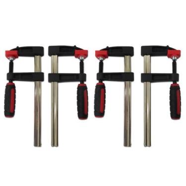 Imagem de Kit 4 Grampos P/ Carpinteiro Tipo Sargento 150x50x210mm Onetools
