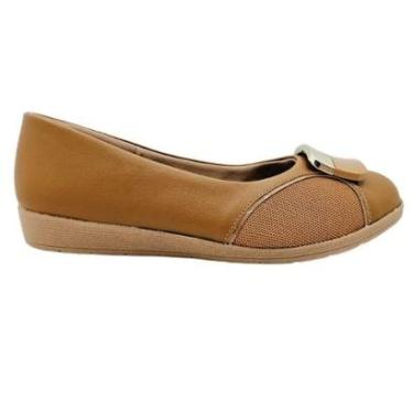 Imagem de Sapato Usaflex Couro com Tecido na Area do Joanete e Fivela-Feminino