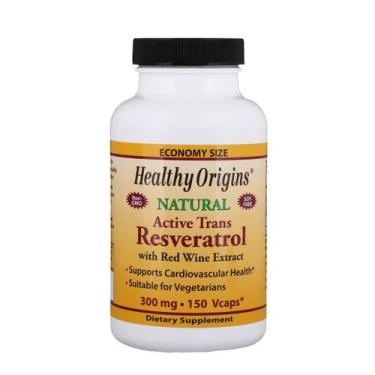 Imagem de Resveratrol 300mg Extrat de Vinho 150Vcaps - Healthy Origins Now Life 