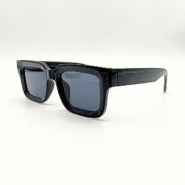 Imagem de Óculos de Sol HD DOM Design Quadrado, Bordas Largas e Lentes Fumê para um Look Super Moderno!-Unissex