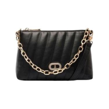 Imagem de Bolsa Feminina Anacapri Matelassê Tiracolo Pequena Preta-Feminino