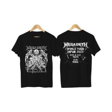 Imagem de Camiseta Gráfica Oversized Megadeth Flaming Vic Para Homens Casual Res