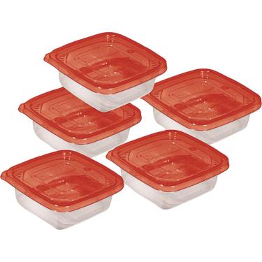 Imagem de Conjunto 5 Potes 240ml Quadrado São Bernardo Multi Click