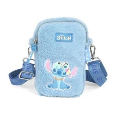 Imagem de Bolsa Infantil Transversal P Pelucia Luxcel Stitch Disney Cor:Azul, Az