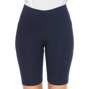 Imagem de Bermuda Feminina Ciclista Caminhada Cotton Malwee P AO XGG, M, Marinho
