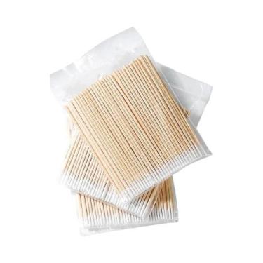Imagem de Cotonetes Com Cabo De Madeira E Ponta Fina Para Maquiagem De Sobrancel