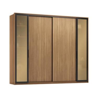 Imagem de Guarda-Roupa Casal com Reflecta Laredo Flex 4 Portas 4 Gavetas Amêndol