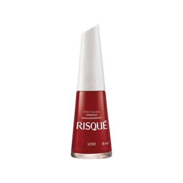 Imagem de Esmalte Risqué Cor Love Hipoalergênico com 8ml, Vermelho, 1, 8ml