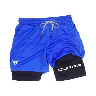 Imagem de Shorts Esportivos Masculinos De Secagem Rápida E Respiráveis Em Dupla 