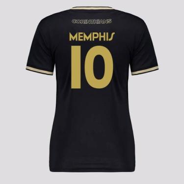 Imagem de Camisa Corinthians Classic 10 Memphis Feminina Preta, G