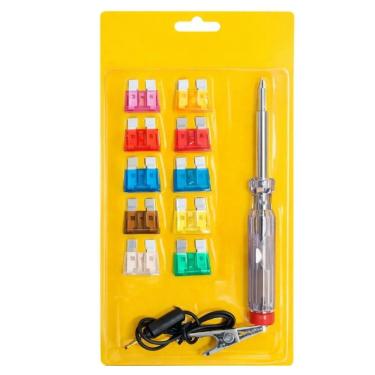 Imagem de Chave De Teste Automotivo Kit  Fusível Teste De Tensão